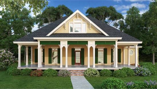 Beautiful Front Rendering Featured Column Front Porch